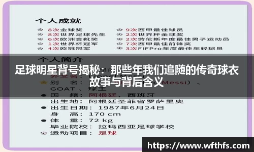 足球明星背号揭秘：那些年我们追随的传奇球衣故事与背后含义